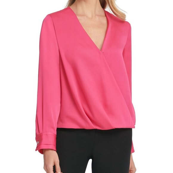 DKNY Wrap Style Blouse - Picture 1 of 8
